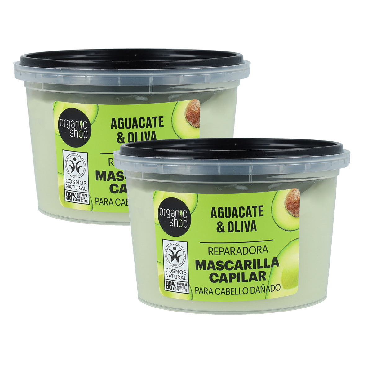 PROMO-Packung 2x Express-Reparatur-Haarmaske Avocado und Olive Organic Shop 250 ml
