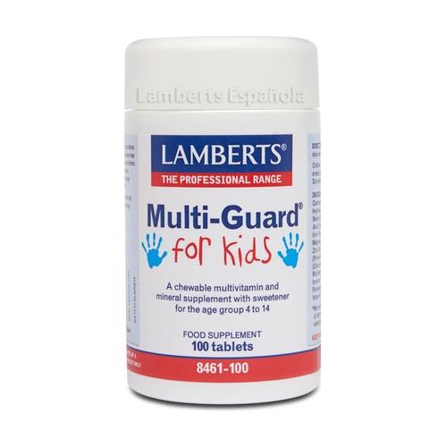 Multi-Guard dla dzieci. Witaminy i minerały Lamberts, 100 tabletek do żucia