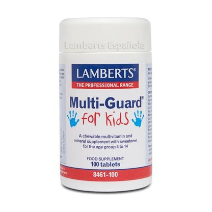 Multi-Guard dla dzieci. Witaminy i minerały Lamberts, 100 tabletek do żucia
