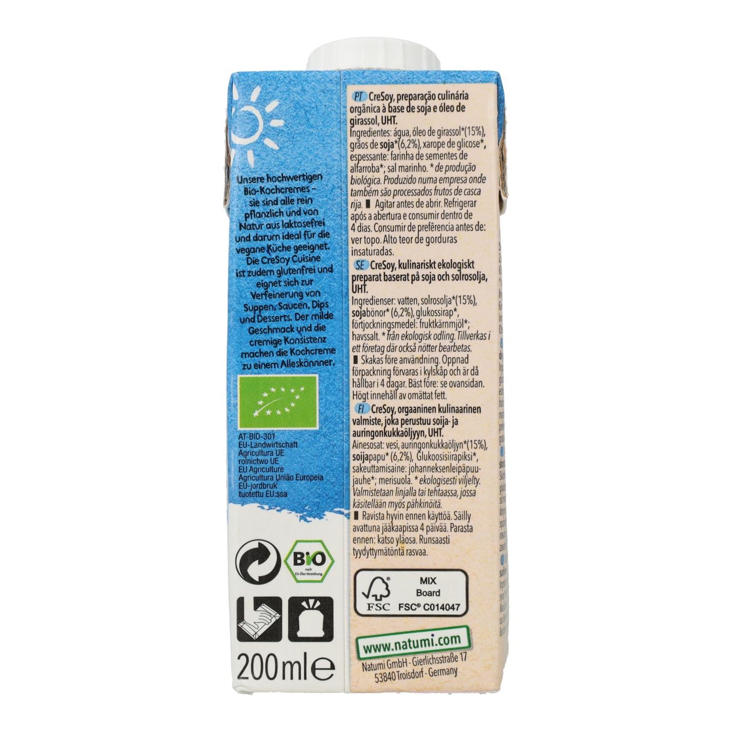 Natumi Organic Liquid Soy Cooking Cream, 200 ml