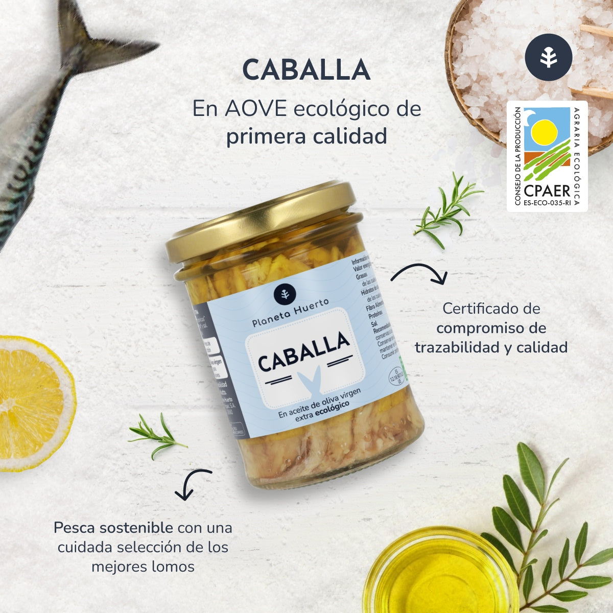 Opakowanie 3x Makrela w oliwie z oliwek ECO Planeta Huerto 190 gr