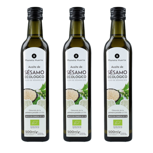 Pack 3x Huile de sésame pressée à froid ECO Planeta Huerto 500 ml