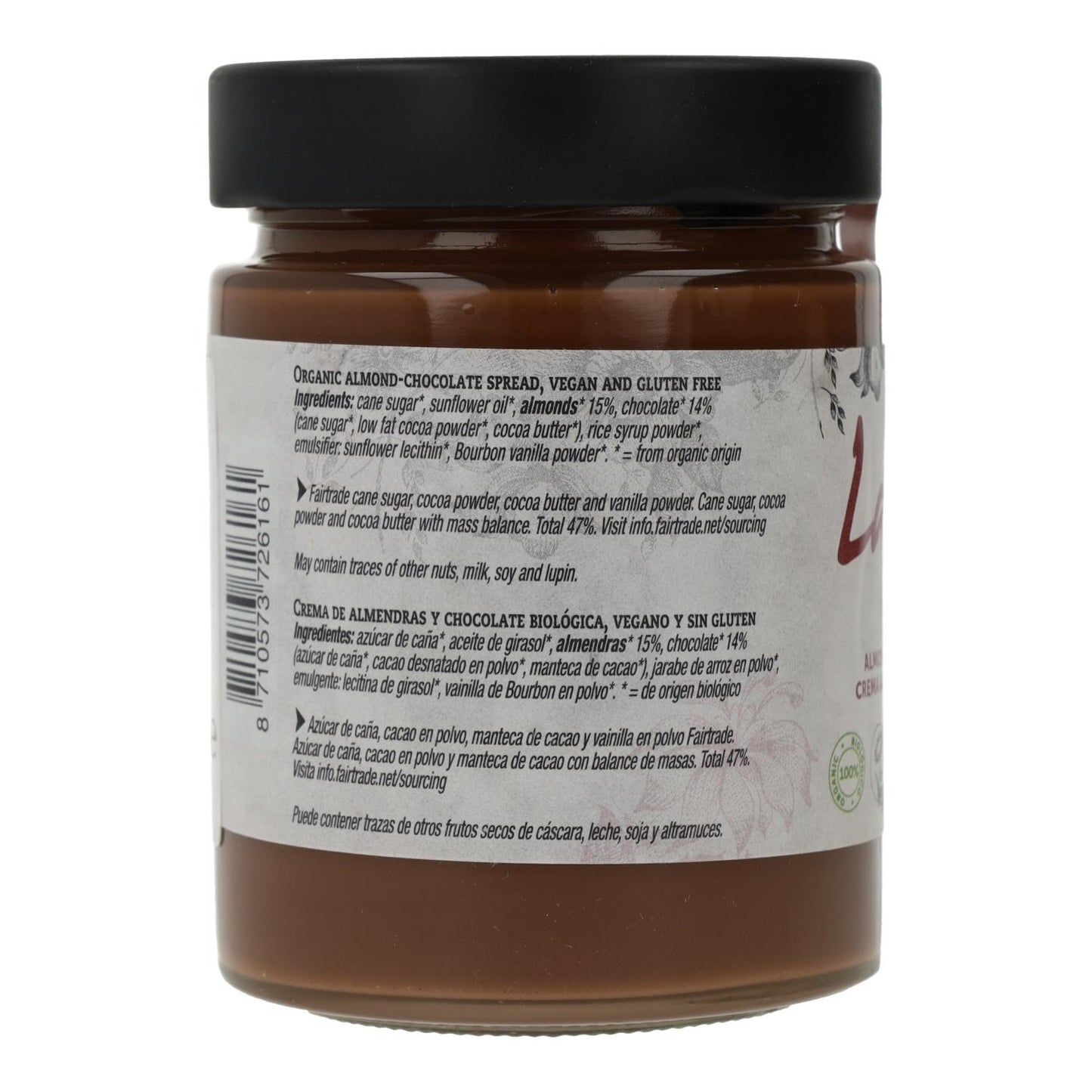 Crème au chocolat et aux amandes Vegan La Vida Vegan, 270 g