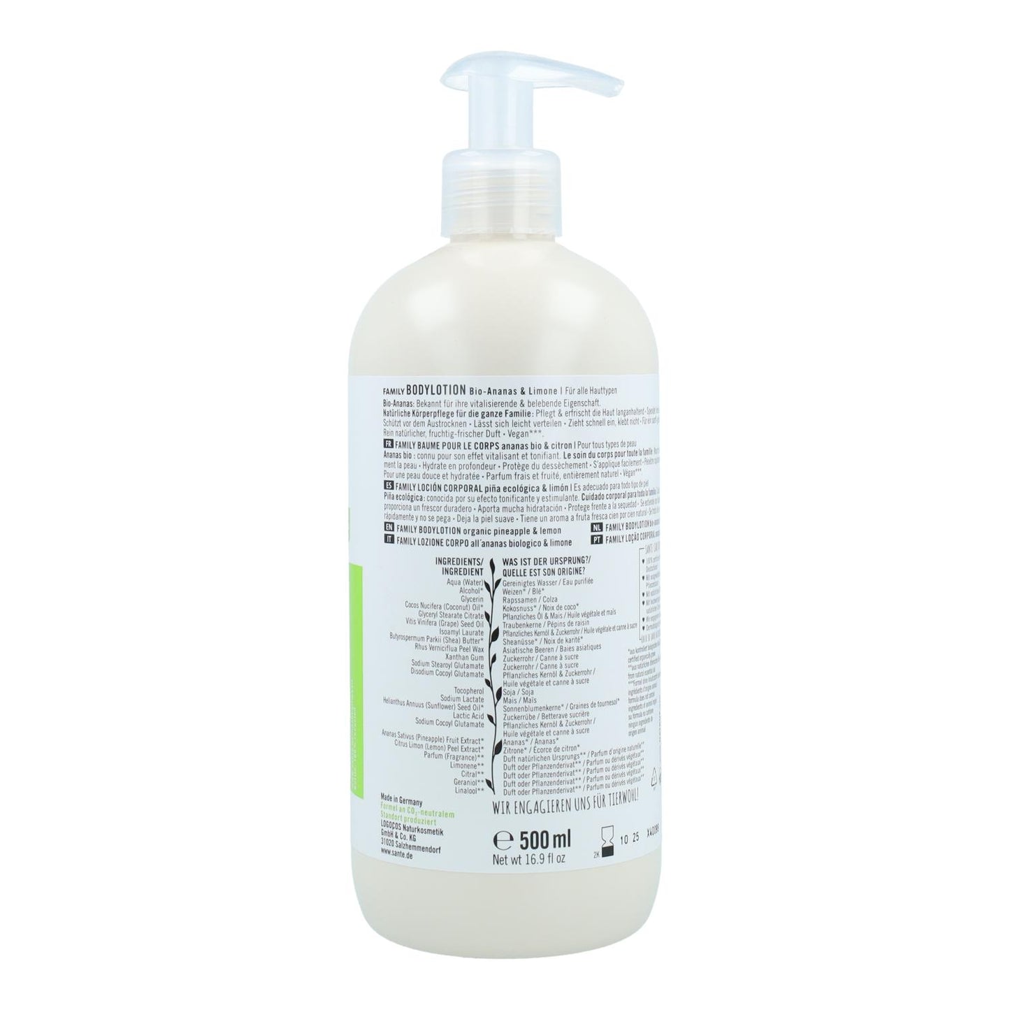 Balsam do ciała o zapachu ananasa i cytryny Sante 500 ml