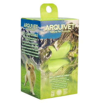 Sacs à excréments bio compostables Arquivet 8 rouleaux x 15 sacs