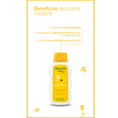 Olio corpo alla calendula per bambini Weleda, 200 ml