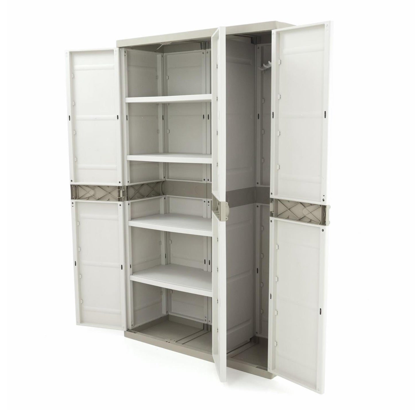 Armoire à 3 portes avec balai 105 cm Titanium Plastiken Beige (reconditionnée)