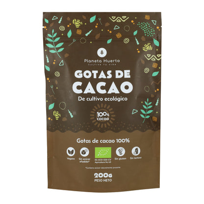 Chocolate Drops 100% cocoa ECO Planeta Huerto 200 g
