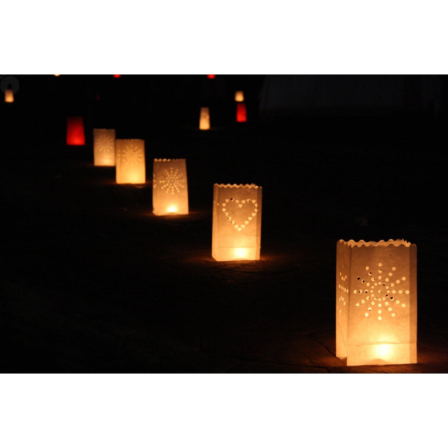 Lightbags Papiertüten 5er-Pack „Red Stars”