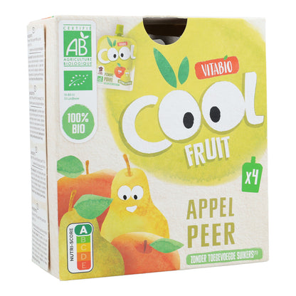 Pack 4x Pochettes Pomme et Poire Cool Fruits Vitabio 90 g