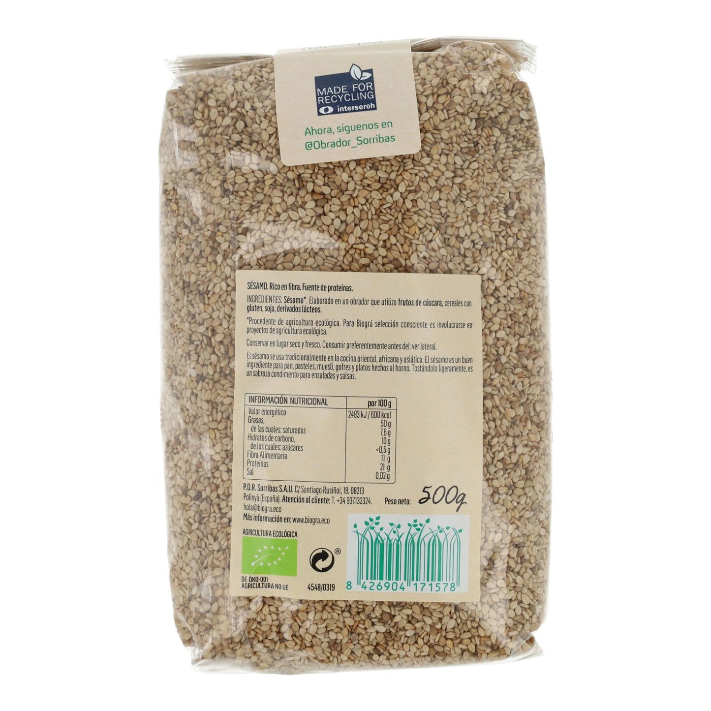Sésame cru biologique Biográ 500 g