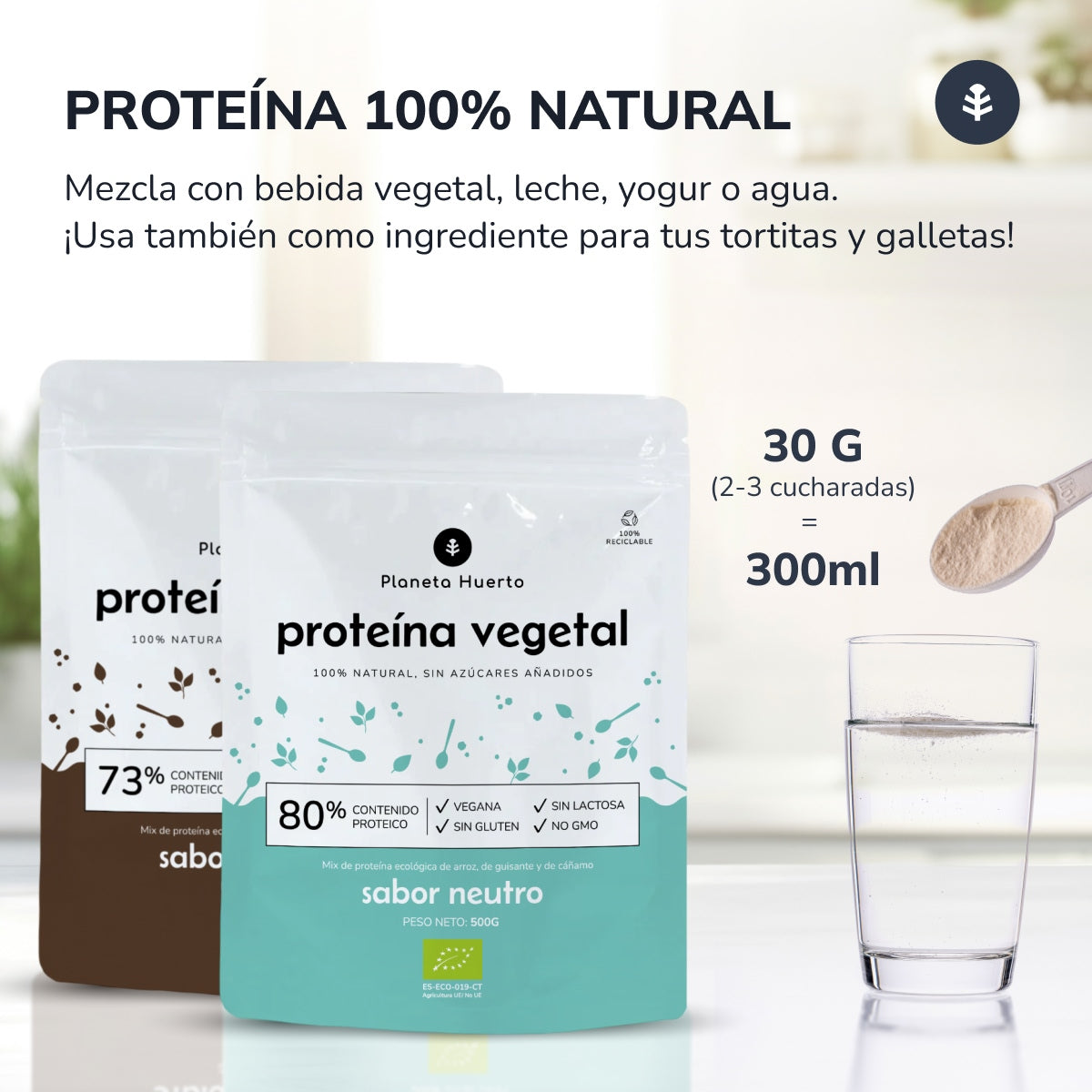 Vegetable protein Eco 75% vanilla Planeta Huerto 500 g