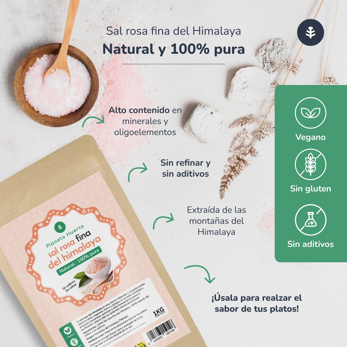 Sel rose de l'Himalaya Planet Orchard 1 kg