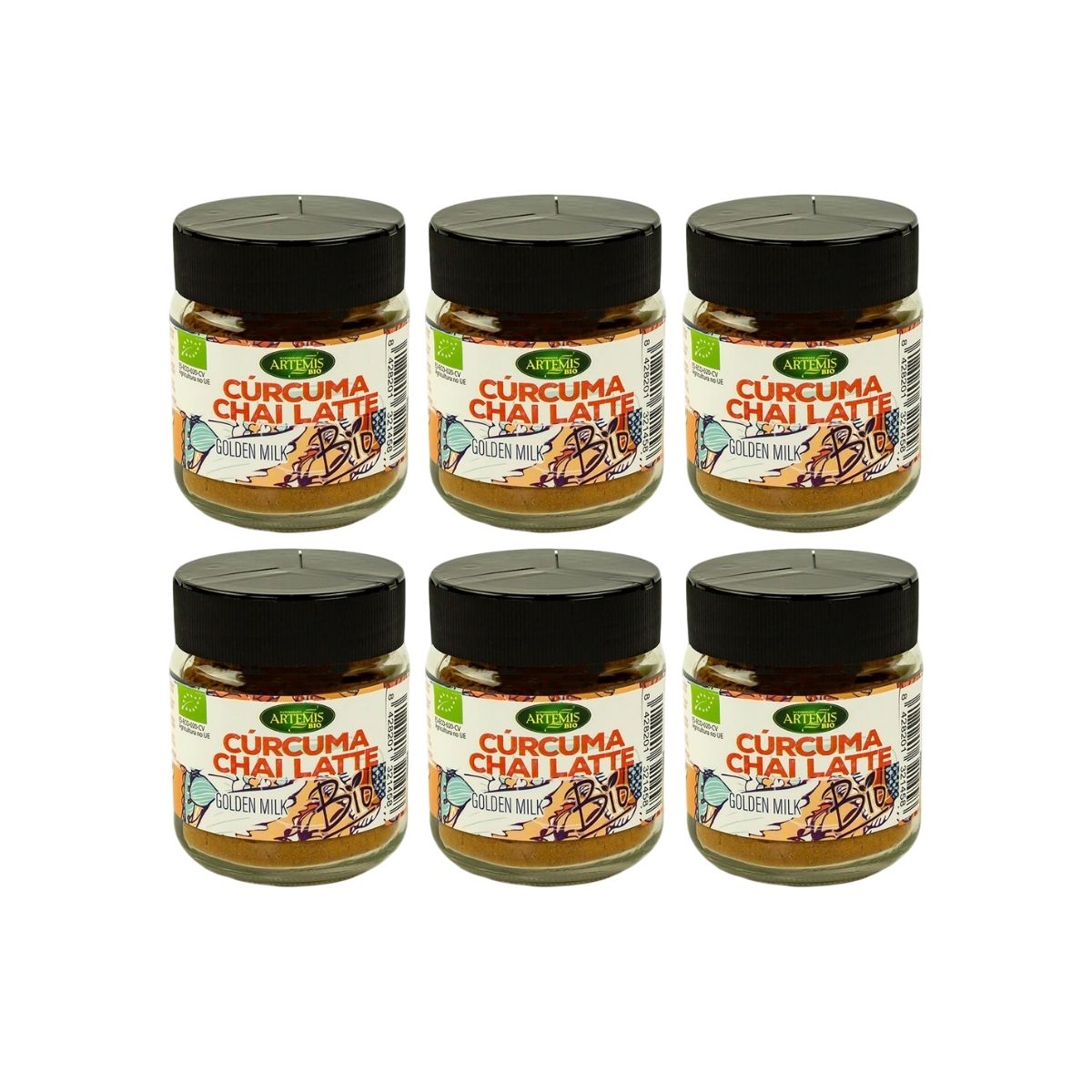 Confezione da 6 curcuma per chai latte Eco Artemis 60 g