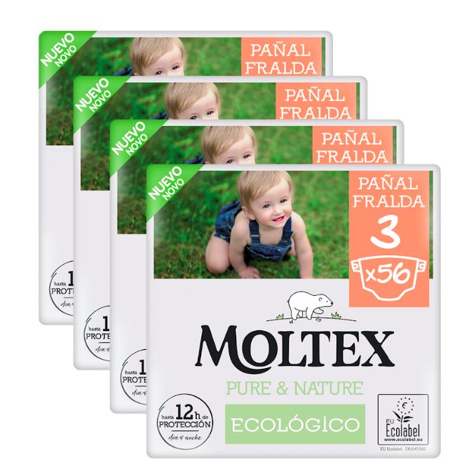 Sparpack Moltex Pure & Nature Windeln   T3 (4-10 kg), 224 Stück