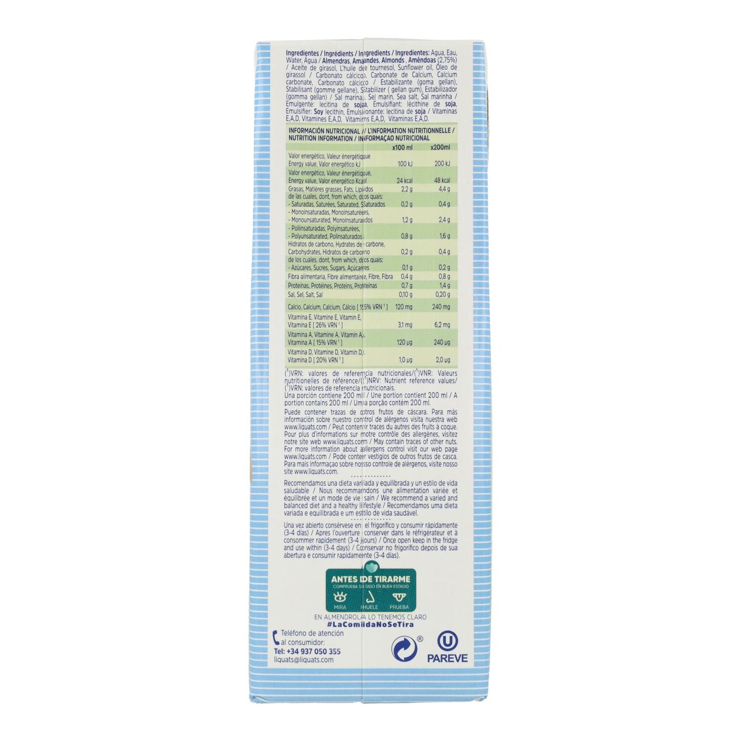 Bevanda alle mandorle senza zuccheri Almendrola 1 L