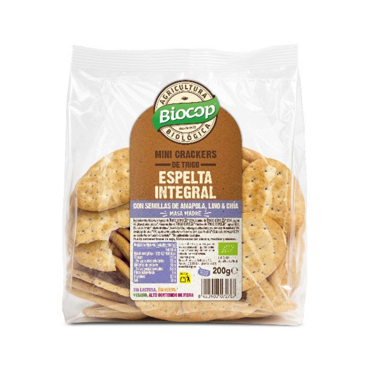 Mini Spelt Crackers with Chia Biocop 200 g
