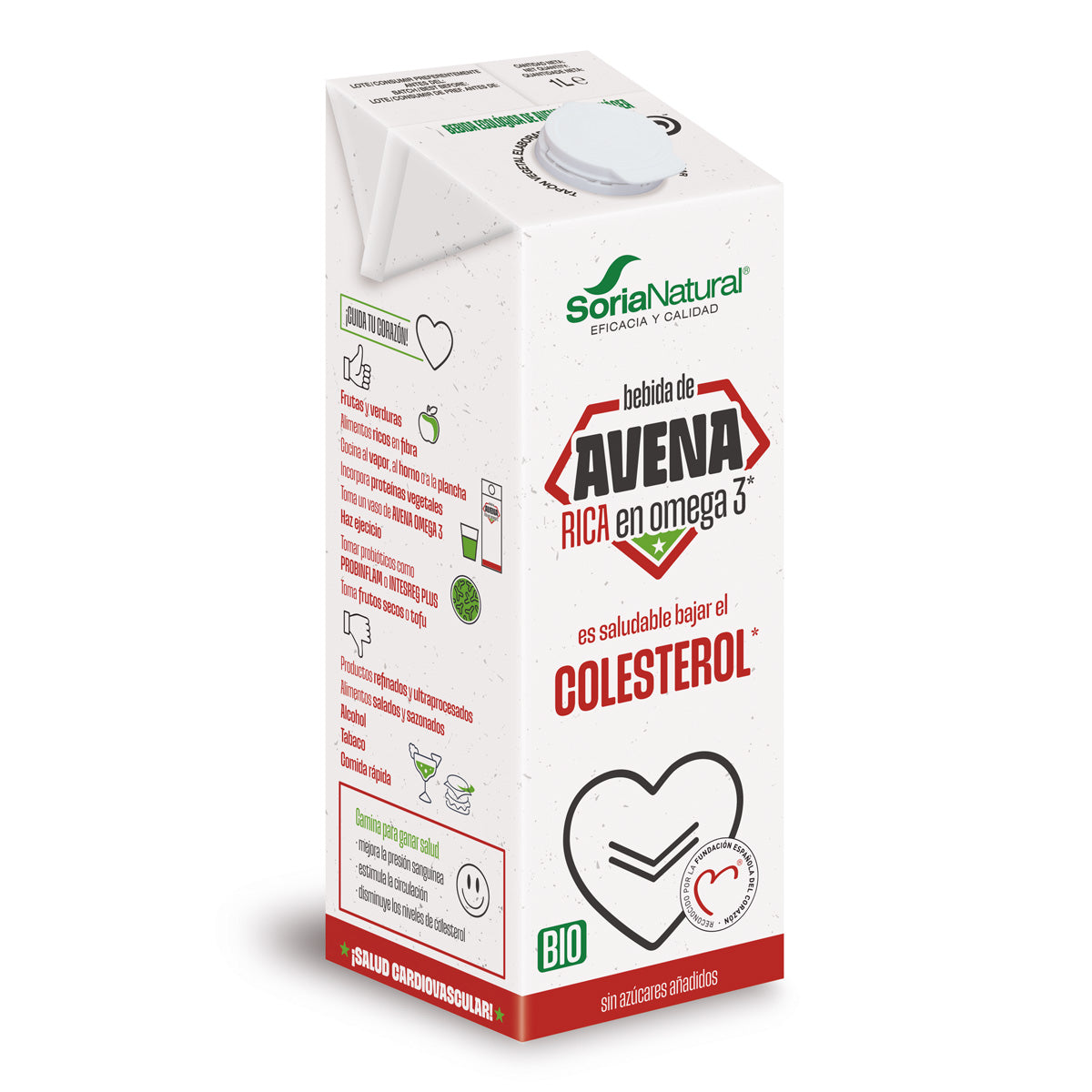 Organic Oat Drink Rich in Omega 3, Soria Natural, 1 L
