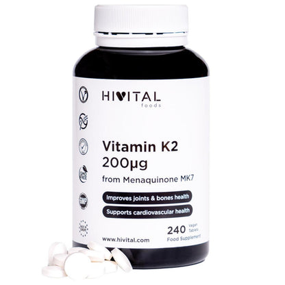 Vitamina K2 MK7 200 mcg 240 compresse vegane Hivital