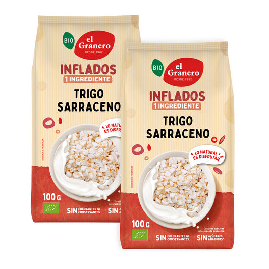 Lot de 2 paquets de sarrasin soufflé BIO El Granero, 100 g