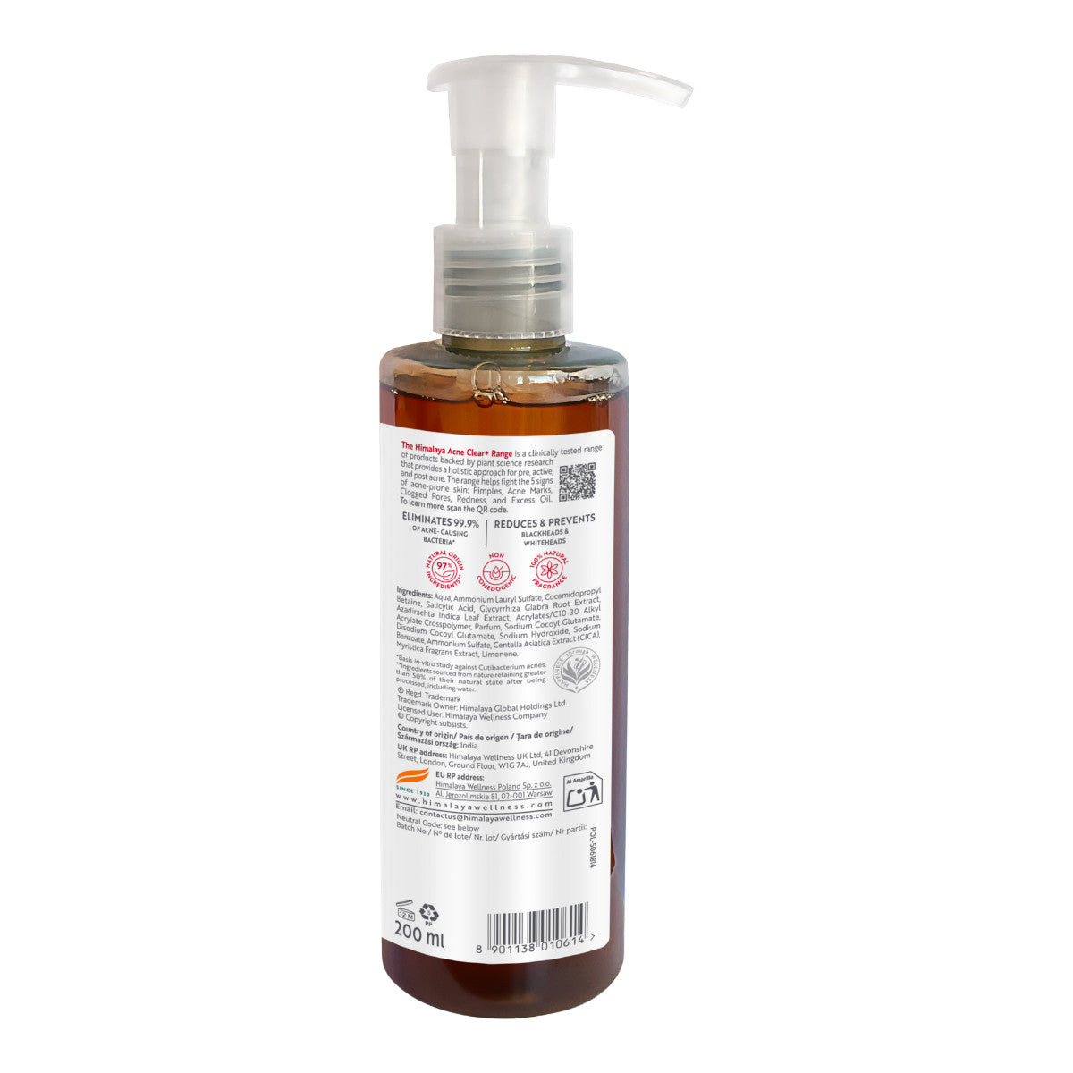 Gel limpiador facial Acne Clear Himalaya 200 ml