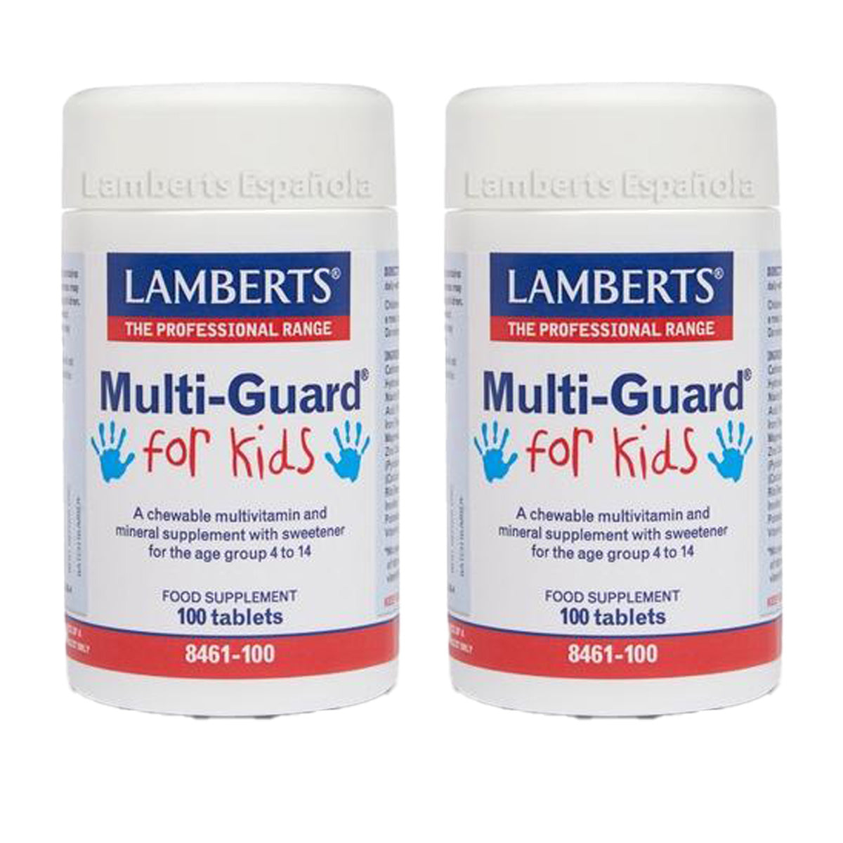 Pakket 2x Multi-Guard voor kinderen. Vitaminen en mineralen, Lamberts, 100 kauwtabletten