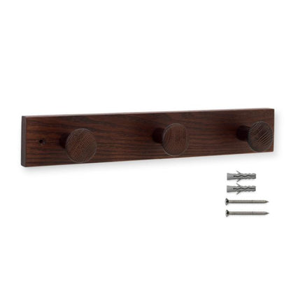 Wieszak z jesionu z 3 gałkami o fakturze Lila