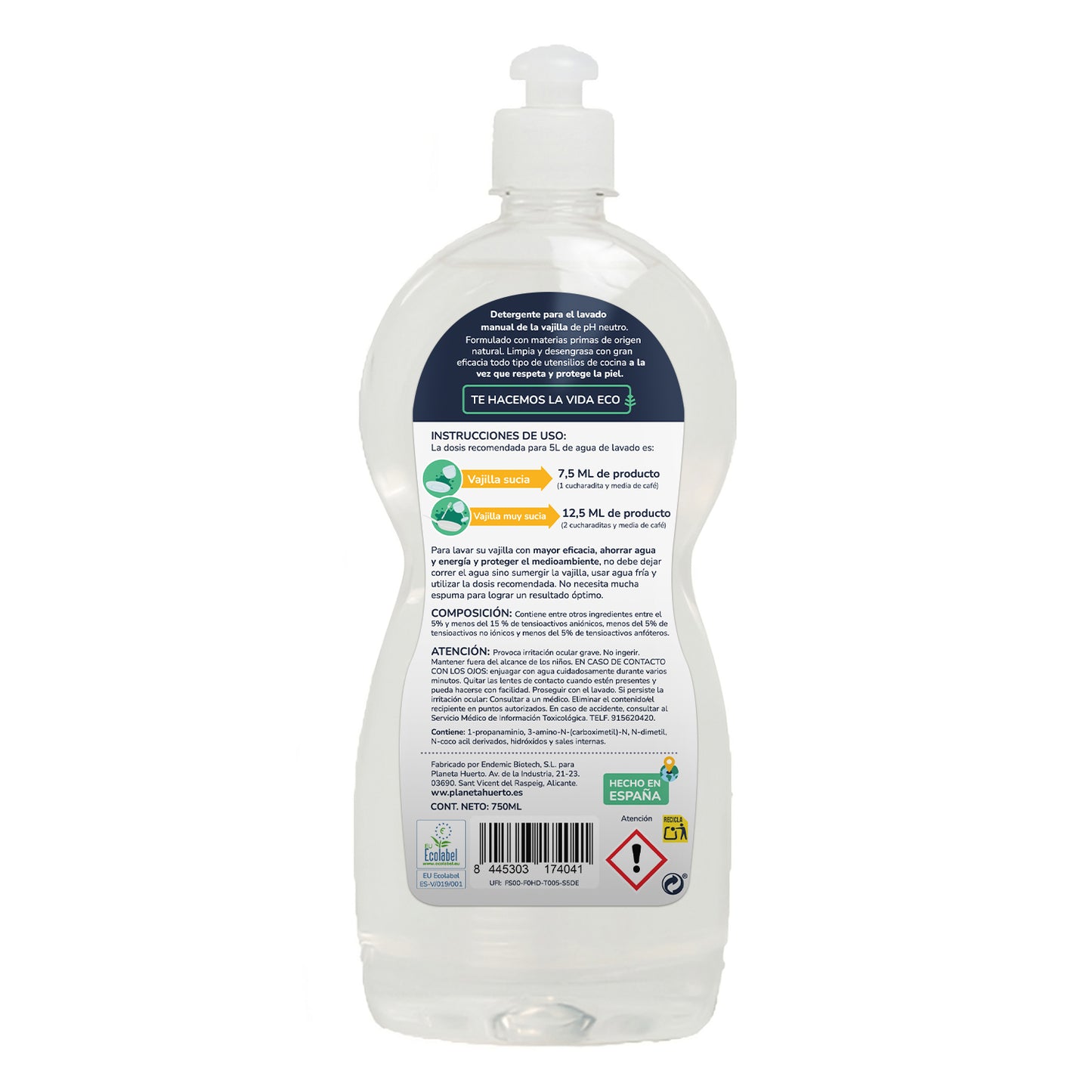 Pack 3xDishwasher manual hypoallergenic fragrance-free ECO Planet Garden 750 ml