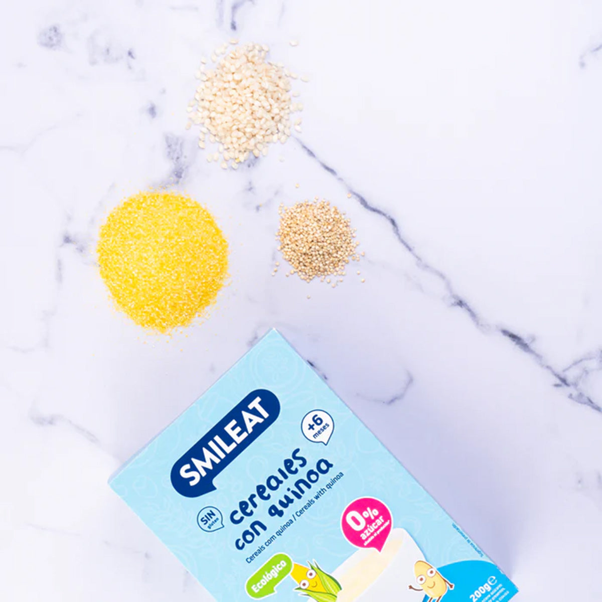 Confezione da 2 pappe di cereali senza glutine con quinoa Eco Smileat, 200 g