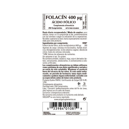 Folacín acide folique 250 gélules