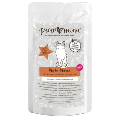 Barf-Nassfutter für Katzen Michi Mimos BIO (Truthahn und Lachs) Puromenu 100 g