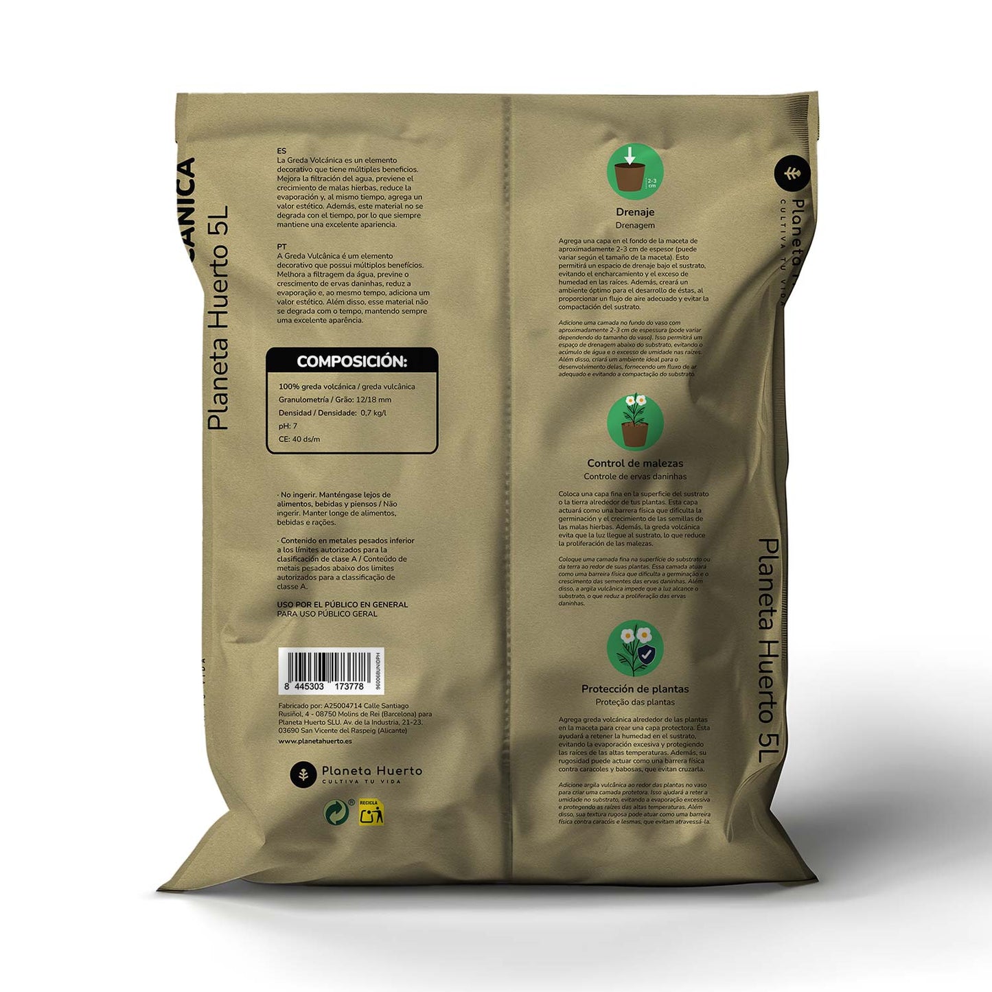 Graisse volcanique Planeta Huerto 5 Litres