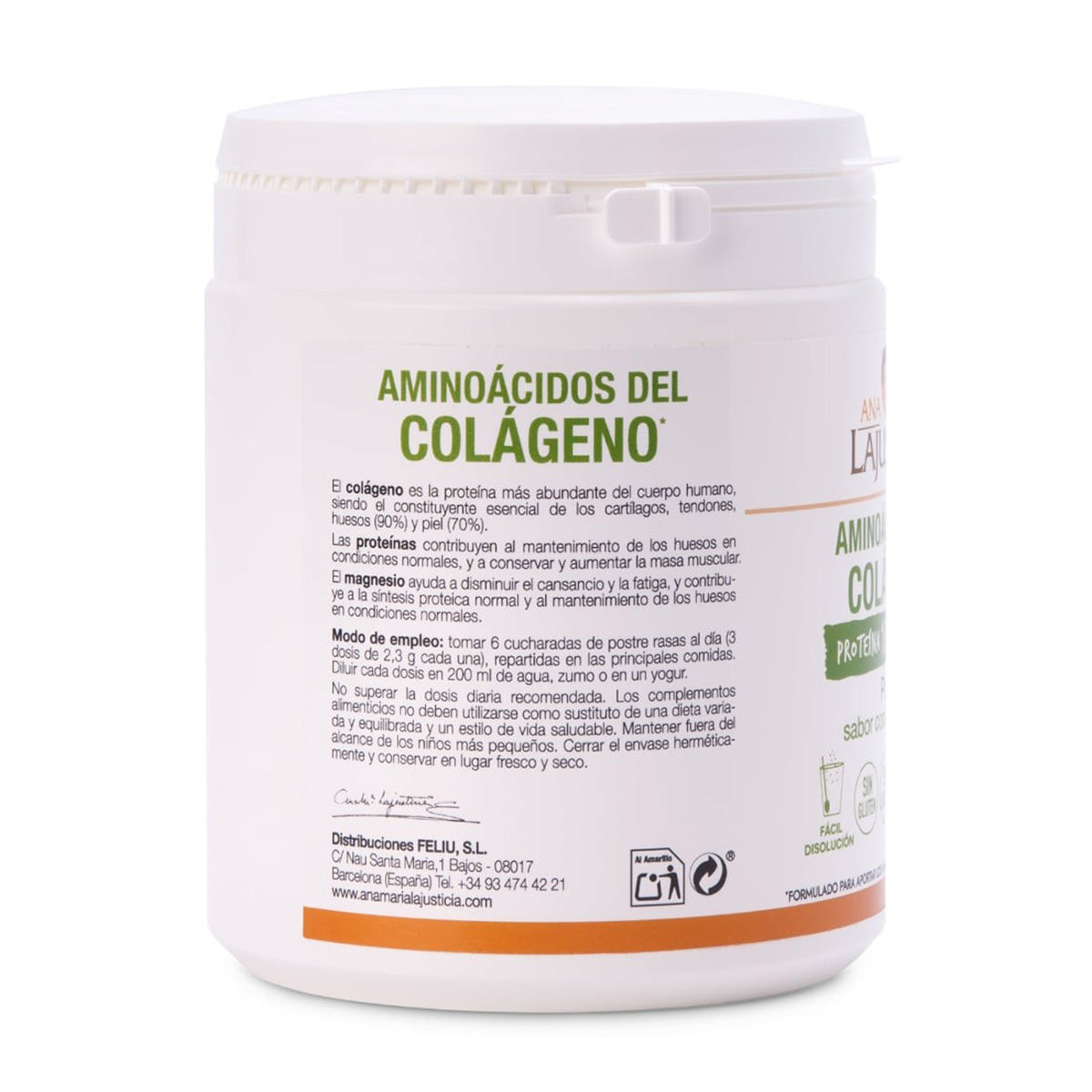 Acides aminés de collagène Saveur Cookies & Cream, Ana María La Justicia, 350 g en poudre