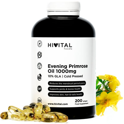 Huile d'onagre 1000 mg Hivital 200 perles