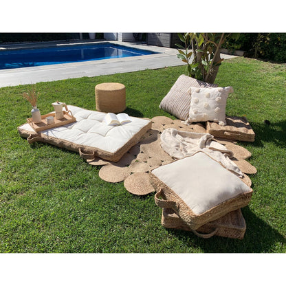 Cuscino Palet Jute-Alg 120X80X10 cm - Ecru