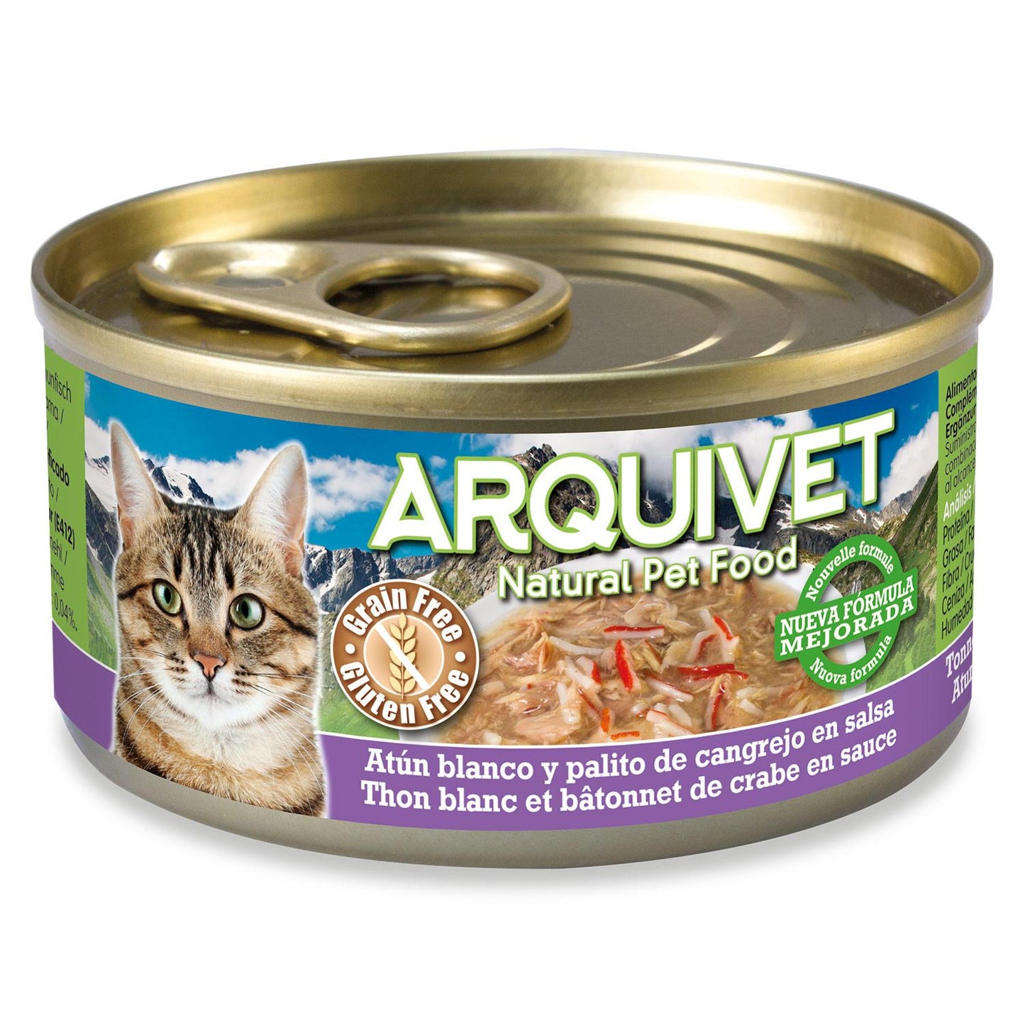Thon blanc et crabe en sauce Arquivet 80 g Nourriture humide pour chats