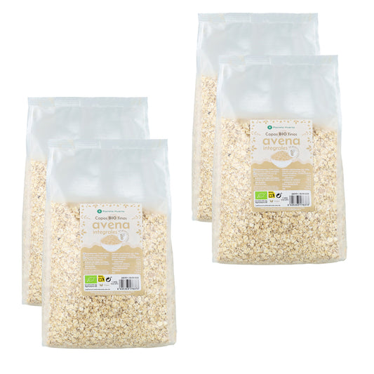 Pack 4x Flocons d'avoine fins sans gluten ECO Planeta Huerto 1,5 kg