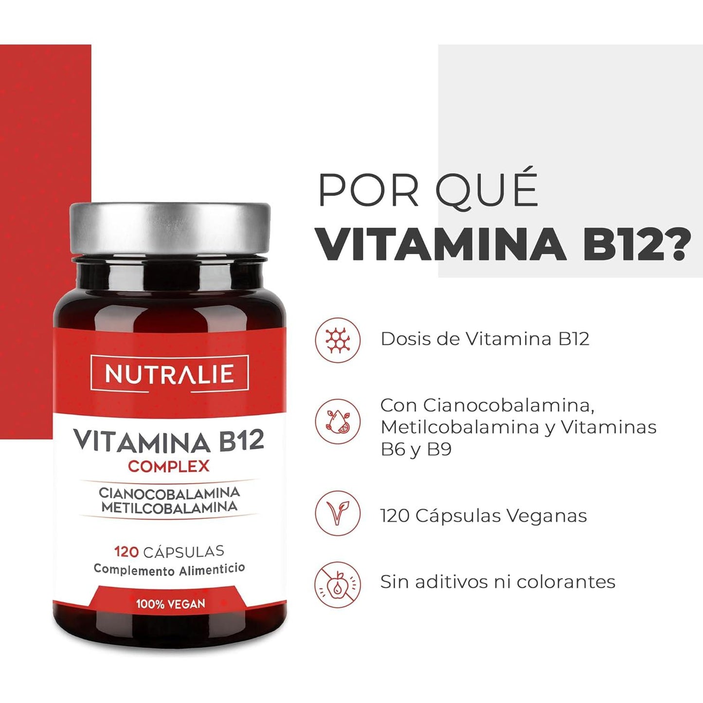 Vitamin B12 Complex 2000 mcg Fatigue Nutralie 120 tablets