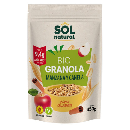 Granola owsiana bezglutenowa jabłkowo-cynamonowa Bio, Sol Natural, 350 g