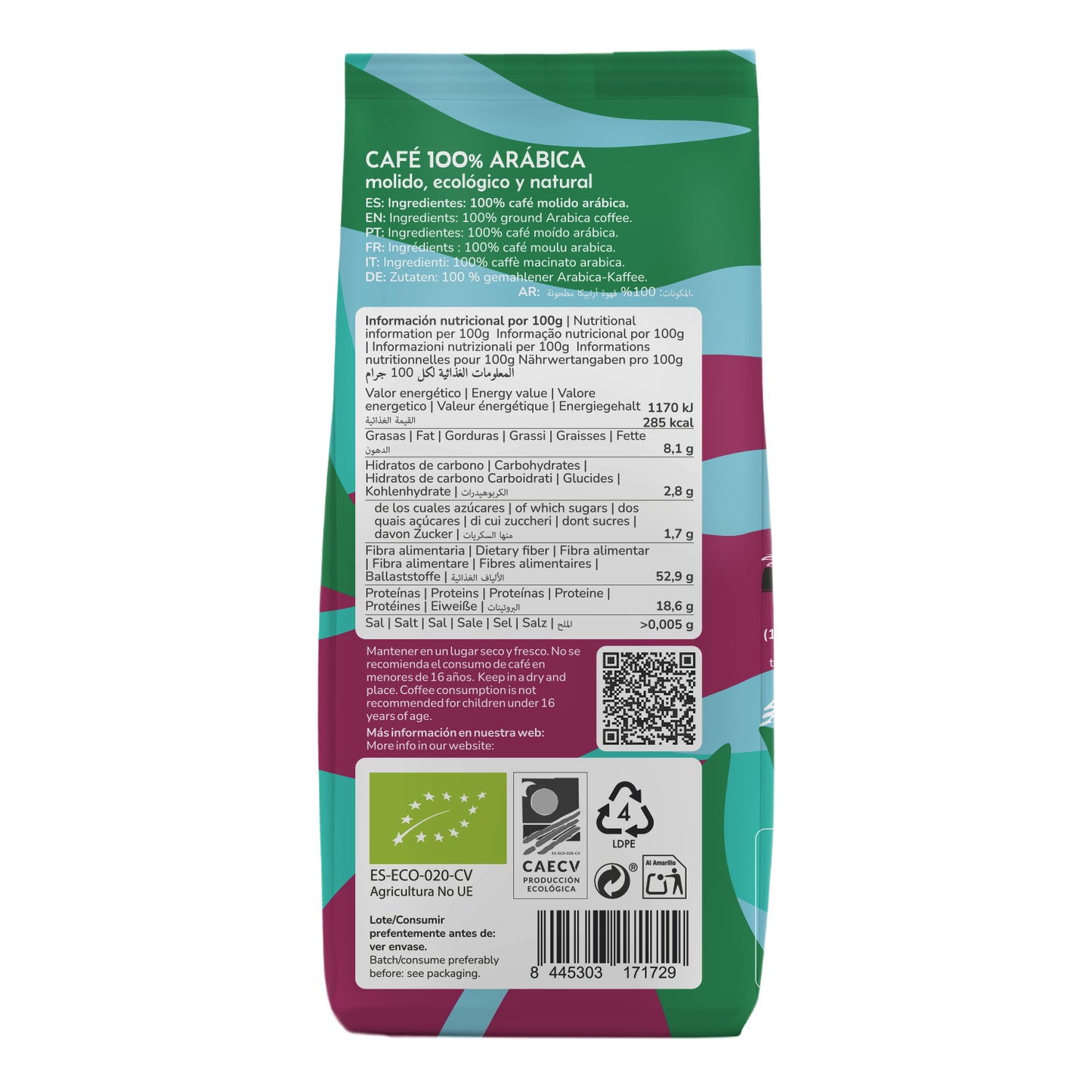 100% Arabica Planet Orchard Eco caffè macinato 250 g