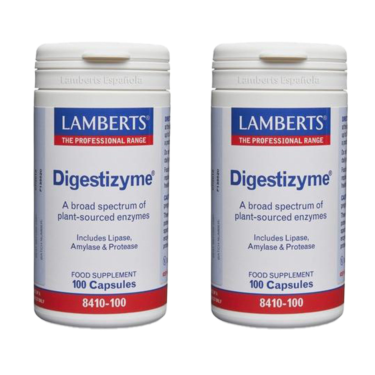 Confezione da 2 Digestizyme Enzimi digestivi, Lamberts, 100 capsule