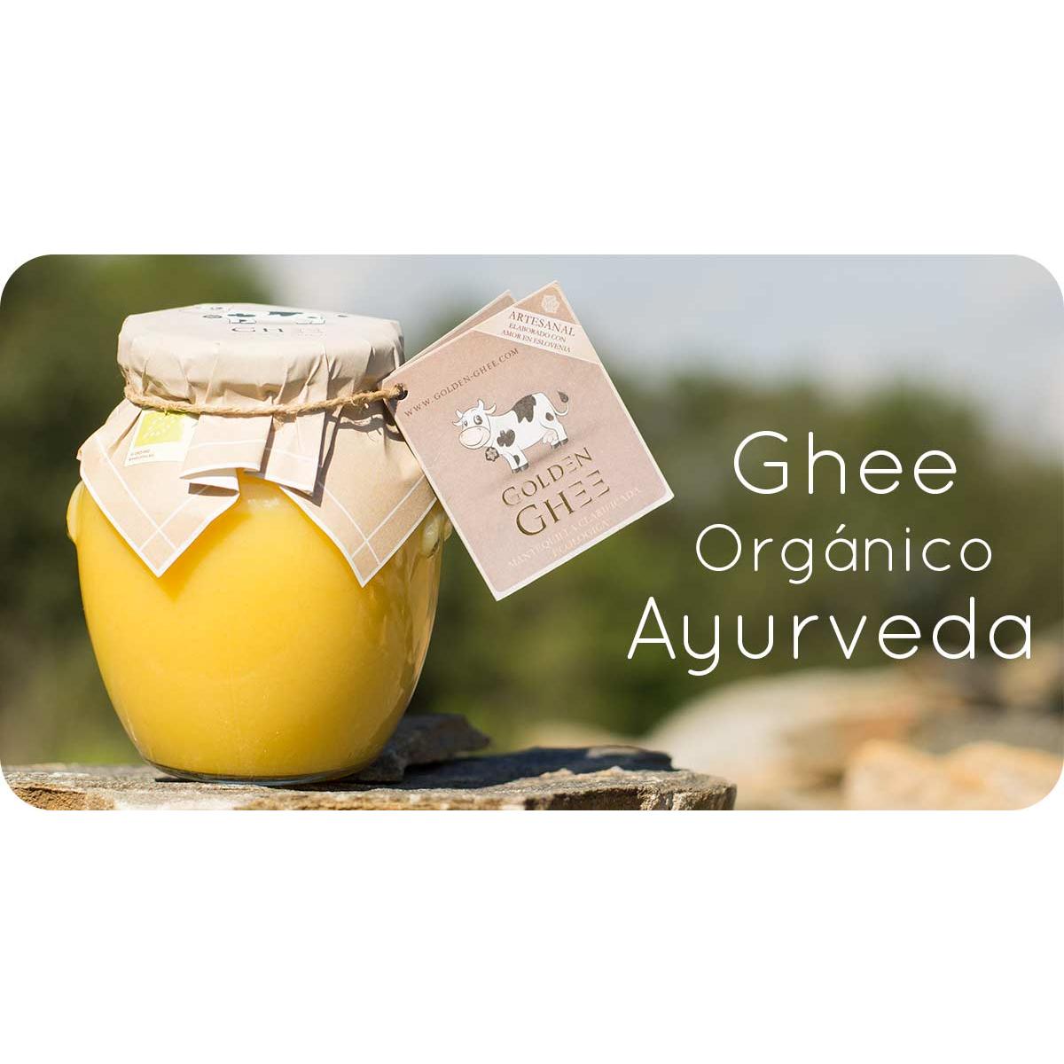 Golden Ghee Bio Geklaarde boter van koeienmelk Golden Ghee 370 ml