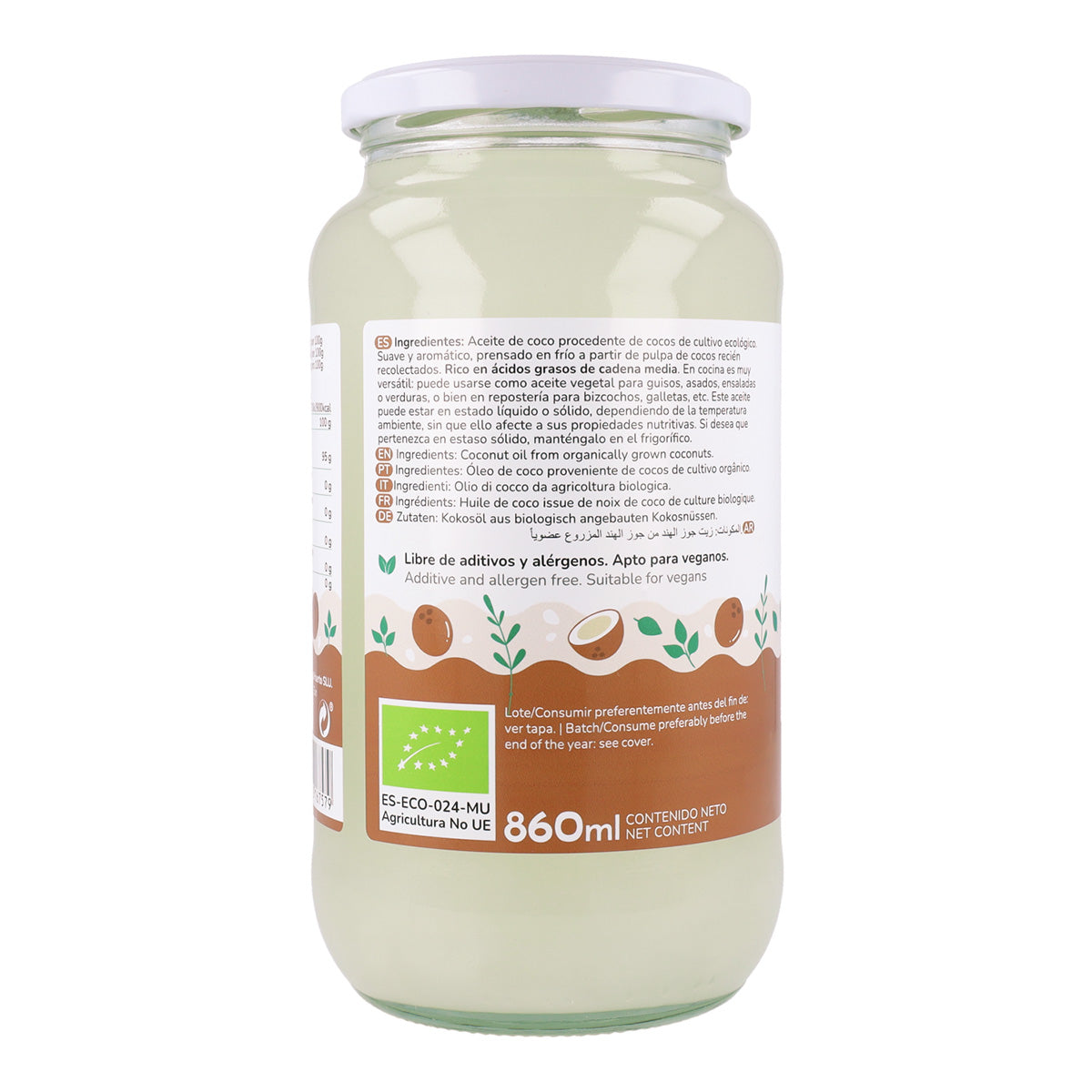Pakket 2x ECO kokosolie Planeta Huerto 860 ml