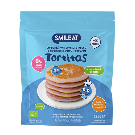 Mix per pancake integrali all'avena e mirtilli ECO Smileat 125 g