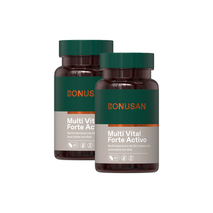 Pack 2x Multivital Forte Activo, Bonusan, 60 comprimés
