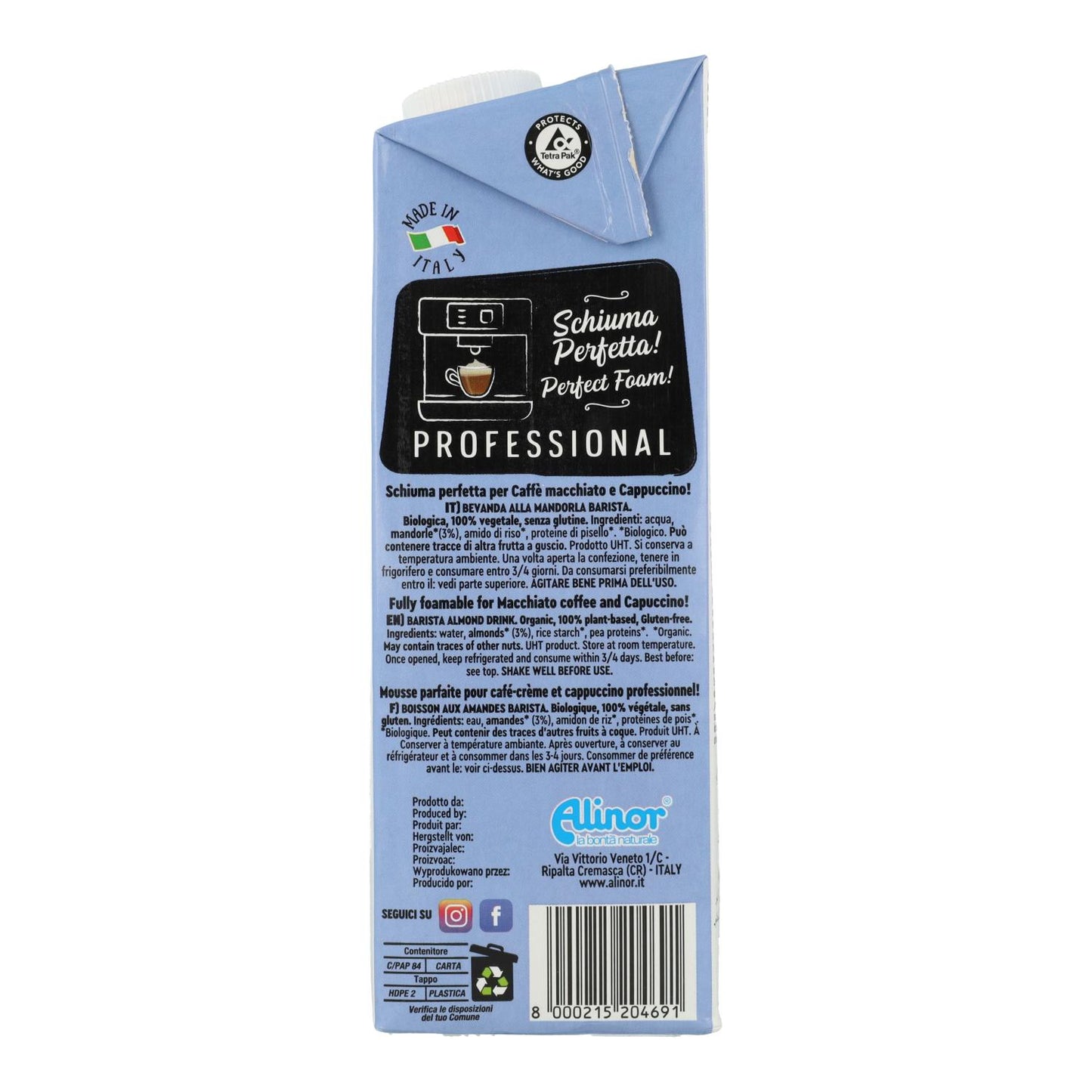 Glutenfreies Mandelgetränk Barista BIO Vitariz 1 l