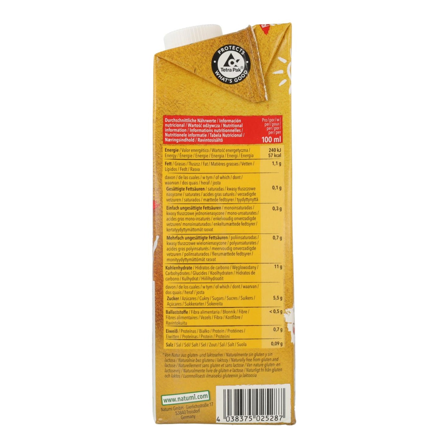 6er-Pack Bio-Hirse-Getränk Natumi 1 l