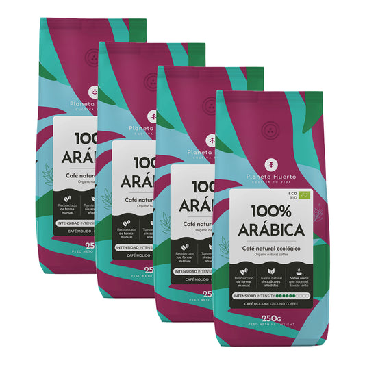 Pack 4x Café moulu Eco 100 % Arabica Planeta Huerto 250 g
