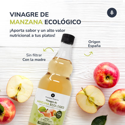 Vinaigre de pomme ECO brut non filtré avec la mère Planeta Huerto 1L
