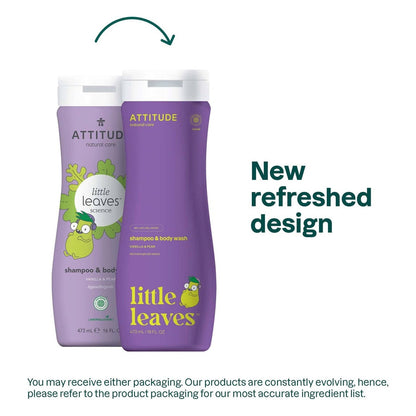 Żel i szampon Little Leaves Wanilia i gruszka dla dzieci, Attitude, 473 ml
